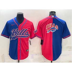 Nike Bills Blank Red Blue Split Vapor Baseball Logo Limited Men Jersey