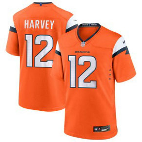 Nike Broncos 12 Harvey Orange Vapor Limited Men Jersey Nike Broncos 12 Harvey Orange Vapor Limited Men Jersey