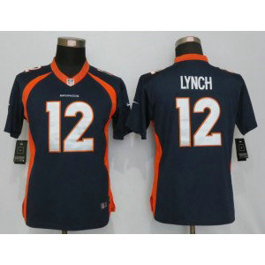 Nike Broncos 12 Paxton Lynch Blue Alternate Women 2016 NFL Draft New Jersey