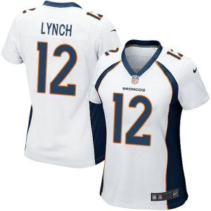 Nike Broncos 12 Paxton Lynch White Women 2016 NFL Draft New Jersey