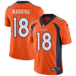 Nike Broncos 18 Peyton Manning Orange Youth Vapor Untouchable Player Limited Jersey