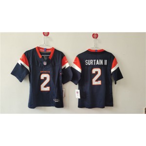 Nike Broncos 2 Pat Surtain II Navy F.U.S.E. Vapor Limited Women Jersey(Run Small)