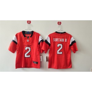 Nike Broncos 2 Pat Surtain II Orange F.U.S.E. Vapor Limited Youth Jersey