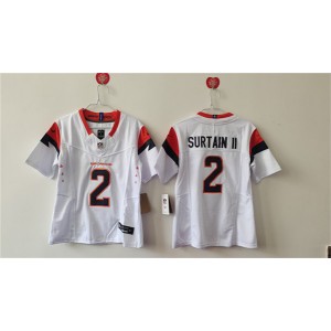 Nike Broncos 2 Pat Surtain II White F.U.S.E. Vapor Limited Women Jersey(Run Small)