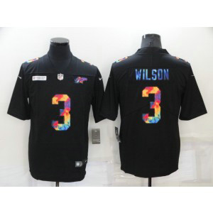 Nike Broncos 3 Russell Wilson Black Rainbow Vapor Limited Men Jersey Nike Broncos 3 Russell Wilson Black Rainbow Vapor Limited Men Jersey