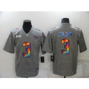 Nike Broncos 3 Russell Wilson Grey Rainbow Vapor Limited Men Jersey Nike Broncos 3 Russell Wilson Grey Rainbow Vapor Limited Men Jersey
