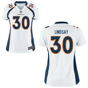 Nike Broncos 30 Phillip Lindsay White Women Jersey Nike Broncos 30 Phillip Lindsay White Women Jersey