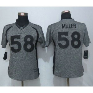 Nike Broncos 58 Von Miller Grey Gridiron Grey Women Limited Jersey