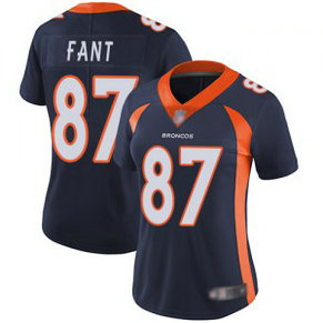 Nike Broncos 87 Noah Fant Navy Blue 2019 NFL Draft Vapor Untouchable Limited Women Jersey