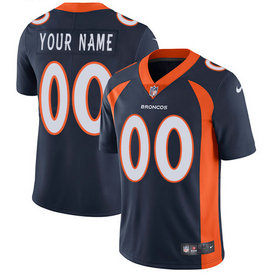 Nike Broncos Navy Men's Customized Vapor Untouchable Player Limited Jersey