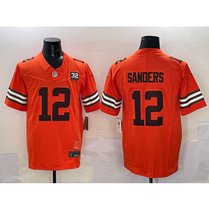 Nike Browns 12 Shedeur Sanders Orange F.U.S.E. Vapor Limited Men Jersey