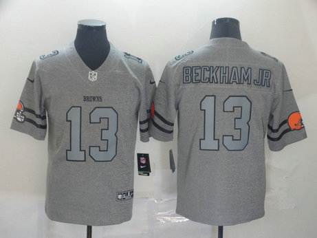 Nike Browns 13 Odell Beckham Jr. 2019 Gray Gridiron Gray Vapor Untouchable Limited Jersey Nike Browns 13 Odell Beckham Jr. 2019 Gray Gridiron Gray Vapor Untouchable Limited Jersey