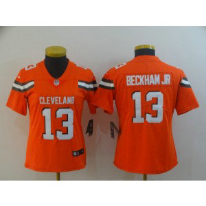 Nike Browns 13 Odell Beckham Jr Orange Vapor Untouchable Limited Women Jersey