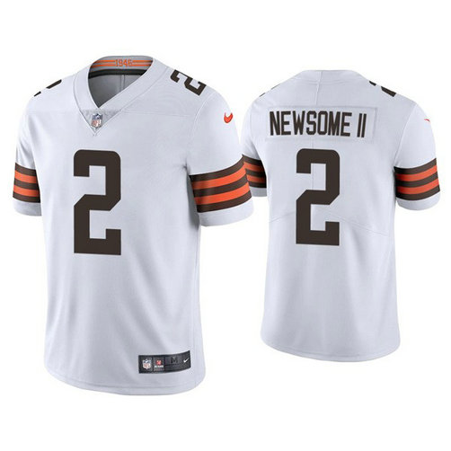 Nike Browns 2 Greg Newsome II White 2021 Draft Vapor Limited Jersey Nike Browns 2 Greg Newsome II White 2021 Draft Vapor Limited Jersey
