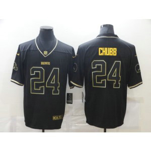 Nike Browns 24 Nick Chubb Black Gold Vapor Limited Men Jersey Nike Browns 24 Nick Chubb Black Gold Vapor Limited Men Jersey