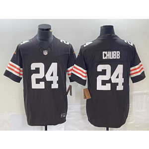 Nike Browns 24 Nick Chubb Brown 2023 F.U.S.E Vapor Limited Men Jersey