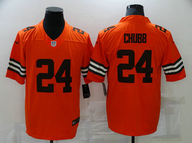 Nike Browns 24 Nick Chubb Orange Inverted Legend Limited Jersey Nike Browns 24 Nick Chubb Orange Inverted Legend Limited Jersey
