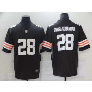 Nike Browns 28 Jeremiah Owusu-Koramoah 2021 Draft Brown Vapor Limited Men Jersey