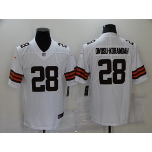 Nike Browns 28 Jeremiah Owusu-Koramoah 2021 Draft White Vapor Limited Men Jersey