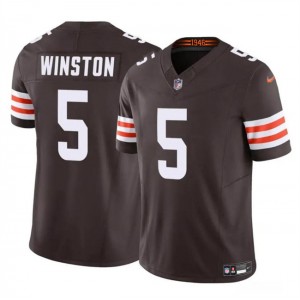 Nike Browns 5 Jameis Winston Brown F.U.S.E. Vapor Limited Men Jersey
