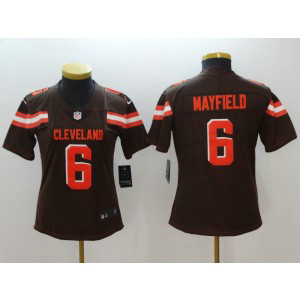 Nike Browns 6 Baker Mayfield Brown Vapor Untouchable Limited Women Jersey