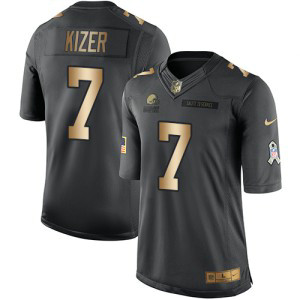 Nike Browns 7 DeShone Kizer Anthracite Gold Salute to Service Limited Men Jersey Nike Browns 7 DeShone Kizer Anthracite Gold Salute to Service Limited Men Jersey