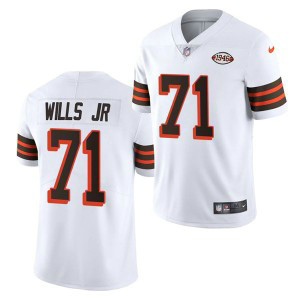 Nike Browns 71 Jedrick Wills Jr. White 1946 Collection Vapor Limited Men Jersey