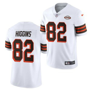 Nike Browns 82 Rashard Higgins White 1946 Collection Vapor Limited Men Jersey