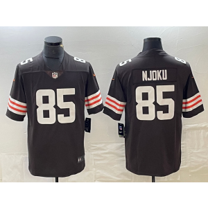 Nike Browns 85 NJOKU Brown Vapor Untouchable Limited Men Jersey