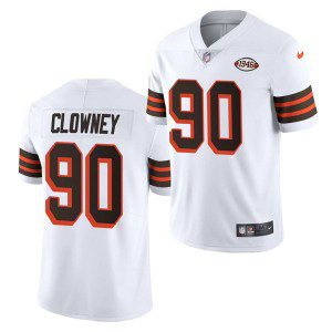 Nike Browns 90 Jadeveon Clowney White 1946 Collection Vapor Limited Men Jersey