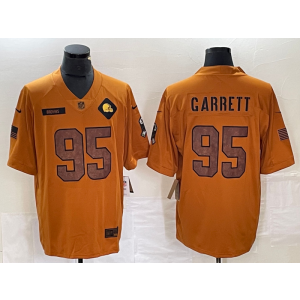 Nike Browns 95 Myles Garrett 2023 Brown Salute To Service Limited Men Jersey