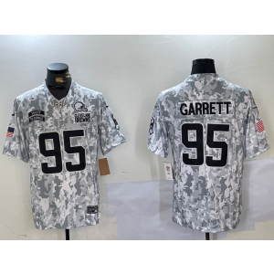 Nike Browns 95 Myles Garrett Arctic Camo 2024 F.U.S.E. Salute to Service Limited Men Jersey
