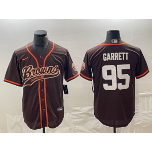 Nike Browns 95 Myles Garrett Brown Baseball Vapor Limited Men Jersey