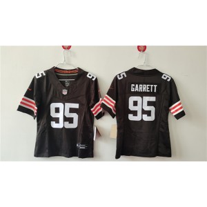 Nike Browns 95 Myles Garrett Brown F.U.S.E. Vapor Limited Women Jersey(Run Small)
