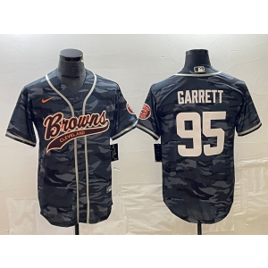 Nike Browns 95 Myles Garrett Camo Baseball Vapor Limited Men Jersey