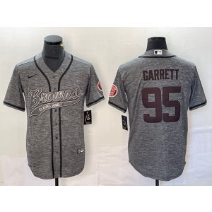 Nike Browns 95 Myles Garrett Grey Baseball Vapor Limited Men Jersey