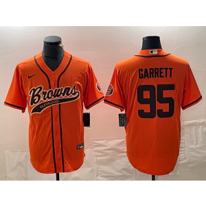 Nike Browns 95 Myles Garrett Orange Baseball Vapor Limited Men Jersey