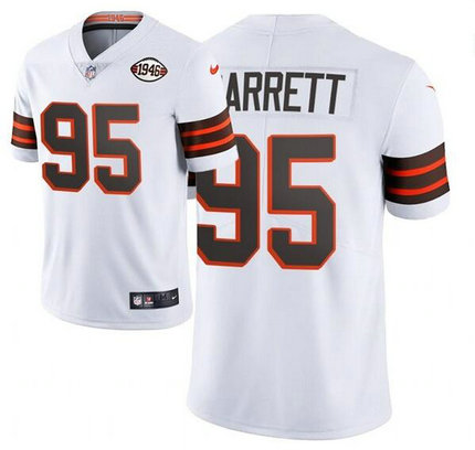 Nike Browns 95 Myles Garrett White 1946 Collection Alternate Vapor Limited Jersey Nike Browns 95 Myles Garrett White 1946 Collection Alternate Vapor Limited Jersey