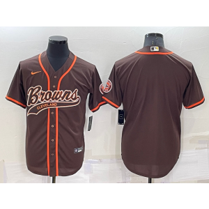 Nike Browns Blank Brown Vapor Baseball Limited Men Jersey