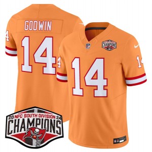 Nike Buccaneers 14 Chris Godwin Orange 2024 NFC South Division Champions F.U.S.E. Vapor Limited Men Jersey Nike Buccaneers 14 Chris Godwin Orange 2024 NFC South Division Champions F.U.S.E. Vapor Limited Men Jersey