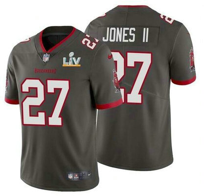 Nike Buccaneers 27 Ronald Jones II Gray 2021 Super Bowl LV Vapor Untouchable Limited Jersey
