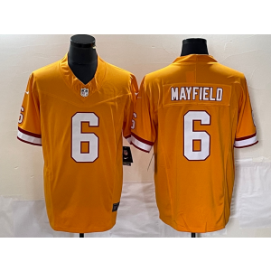 Nike Buccaneers 6 Baker Mayfield Orange 2023 F.U.S.E Vapor Limited Men Jersey