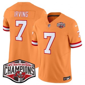 Nike Buccaneers 7 Bucky Irving Orange 2024 NFC South Division Champions F.U.S.E. Vapor Limited Men Jersey Nike Buccaneers 7 Bucky Irving Orange 2024 NFC South Division Champions F.U.S.E. Vapor Limited Men Jersey