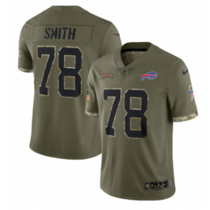Nike Buffalo Bills 78 Bruce Smith Olive 2022 Salute To Service Limited Men Jersey