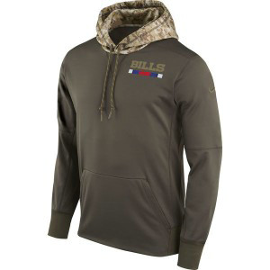 Nike Buffalo Bills Olive 2017 Salute to Service Sideline Therma Pullover Men Hoodie