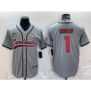 Nike Cardinals 1 Kyler Murray Grey With Patch Vapor Baseball Limited Men Jersey
