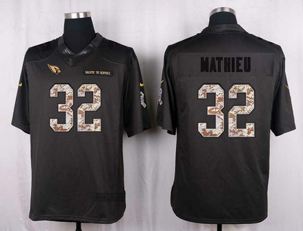 Nike Cardinals 32 Tyrann Mathieu Anthracite Salute To Service Limited Jersey