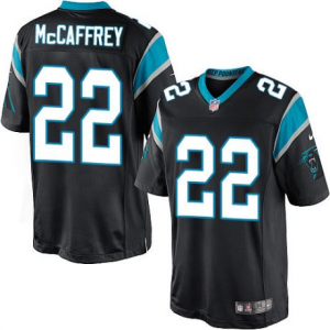 Nike Carolina Panthers 22 Christian McCaffrey 2017 Draft Black Youth Jersey