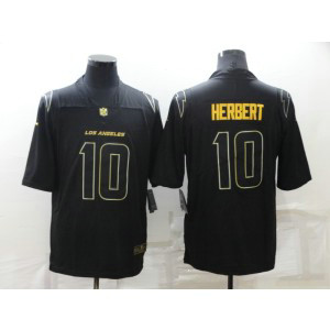 Nike Chargers 10 Justin Herbert Black Gold Vapor Limited Men Jersey