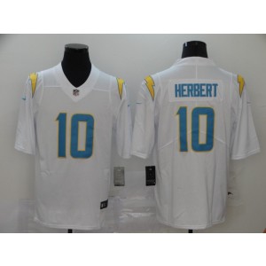 Nike Chargers 10 Justin Herbert White 2020 NFL Draft Vapor Limited Men Jersey